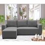 Voir la diapositive 2 : MARKET24 Canapé d'angle convertible réversible 3 a 4 places - PHARELL - Tissu anthracite - Coffre de rangement - L 224 x P 155 x H 85 c