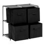 Voir la diapositive 2 : FIVE Étagère 4 Cases Avec Boites  Mix'n Modul  68cm Noir
