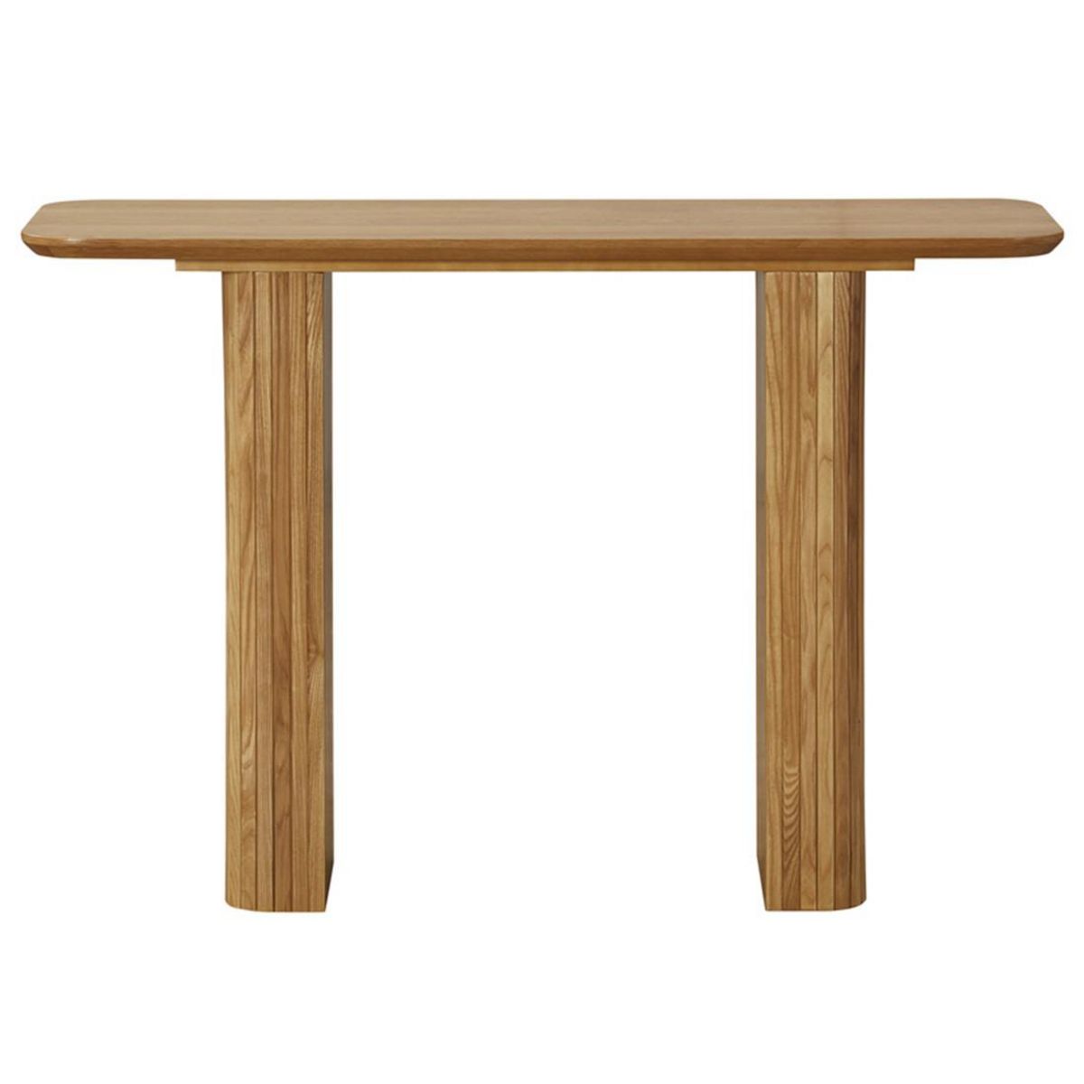 LISA DESIGN Milazzo - console - bois plaqué chêne et cannage - 120 cm