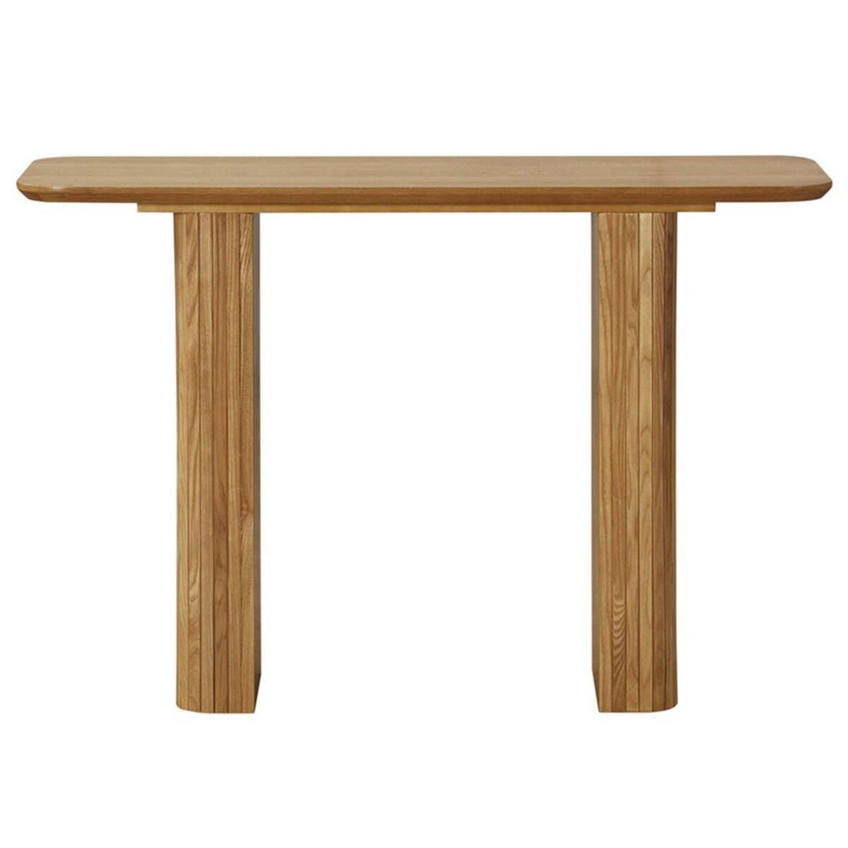 LISA DESIGN Milazzo - console - bois plaqué chêne et cannage - 120 cm