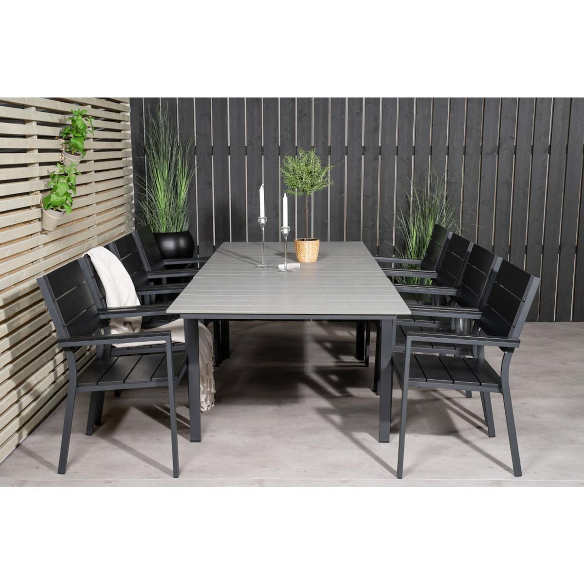 Paris Prix Ensemble Table de Jardin & 8 Chaises  Levels  160x240cm Noir