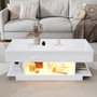 Voir la diapositive 4 : MERAX Table basse relevable rectangulaire blanc - 45x98 cm led panneau de particules