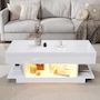 Voir la diapositive 4 : MERAX Table basse relevable rectangulaire blanc - 45x98 cm led panneau de particules