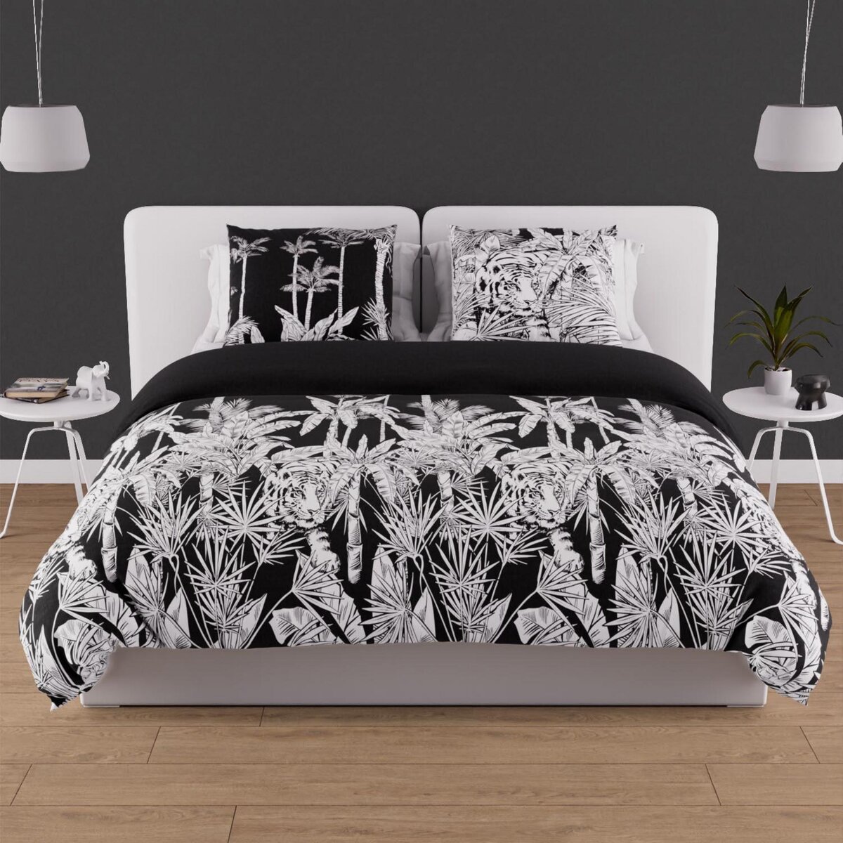 SOLEIL D'OCRE Parure housse de couette en coton 57 fils TIGRE, par Soleil d'ocre