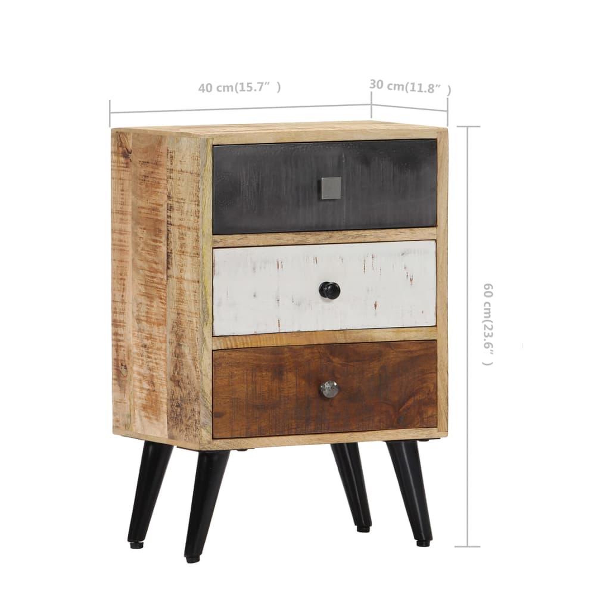 Voir la diapositive 6 : VIDAXL Table de chevet 40 x 30 x 60 cm bois de manguier massif