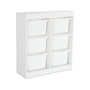 Voir la diapositive 1 : SWEEEK Meuble de rangement enfant. blanc. 6 bacs de rangement en plastique