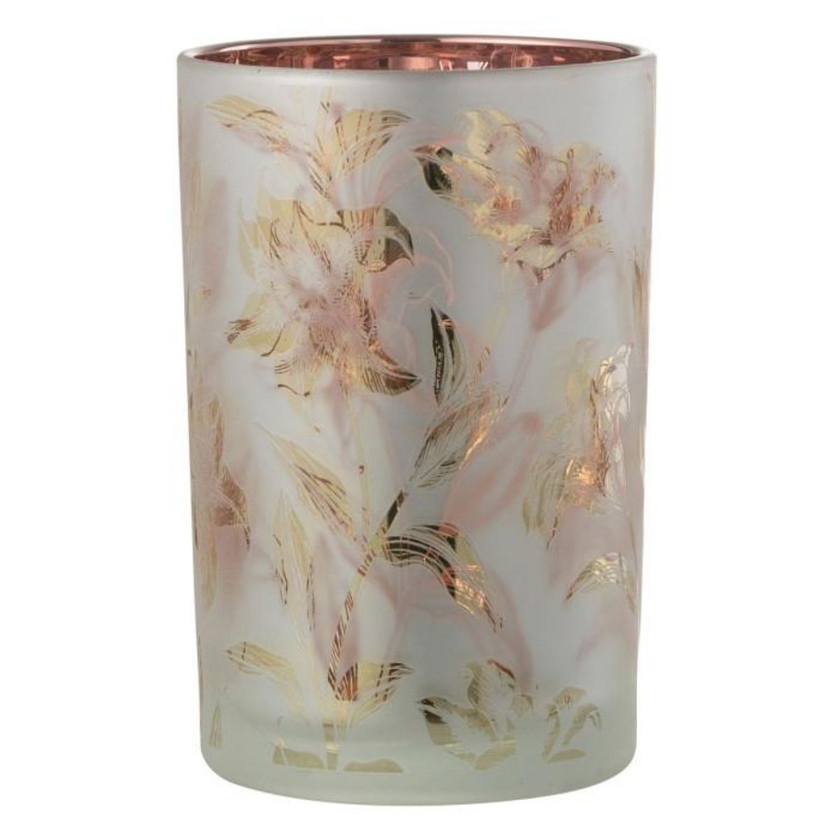 Paris Prix Photophore Déco en Verre Mat  Feuilles  18cm Multicolore