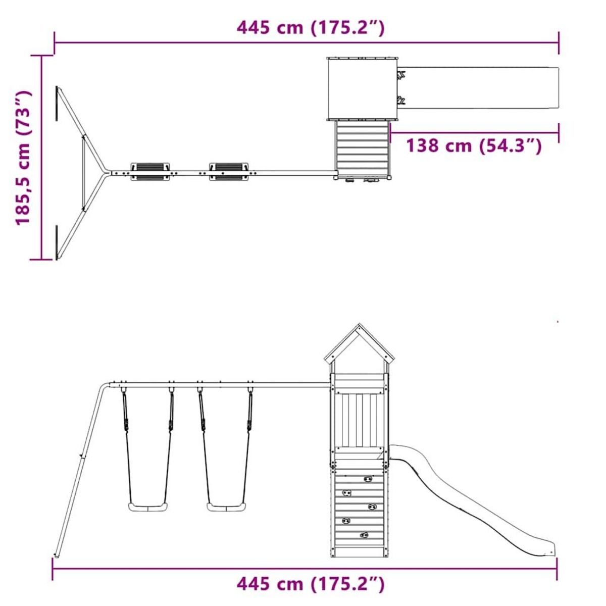 VIDAXL Aire de jeux d'exterieur bois massif de douglas