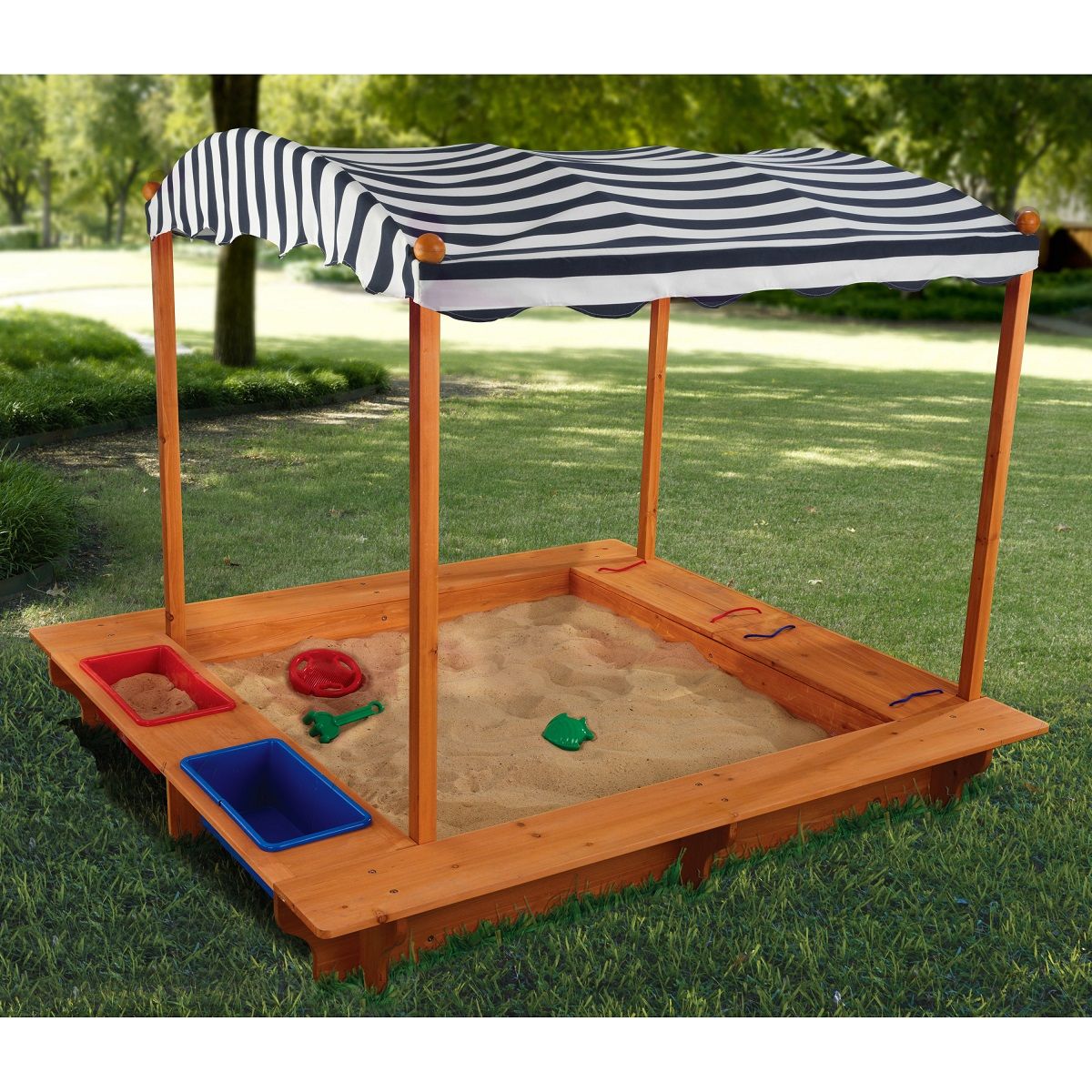 Kidkraft Bac à sable d'extérieur avec tonnelle - Bois - H1.32m - AUVENT 