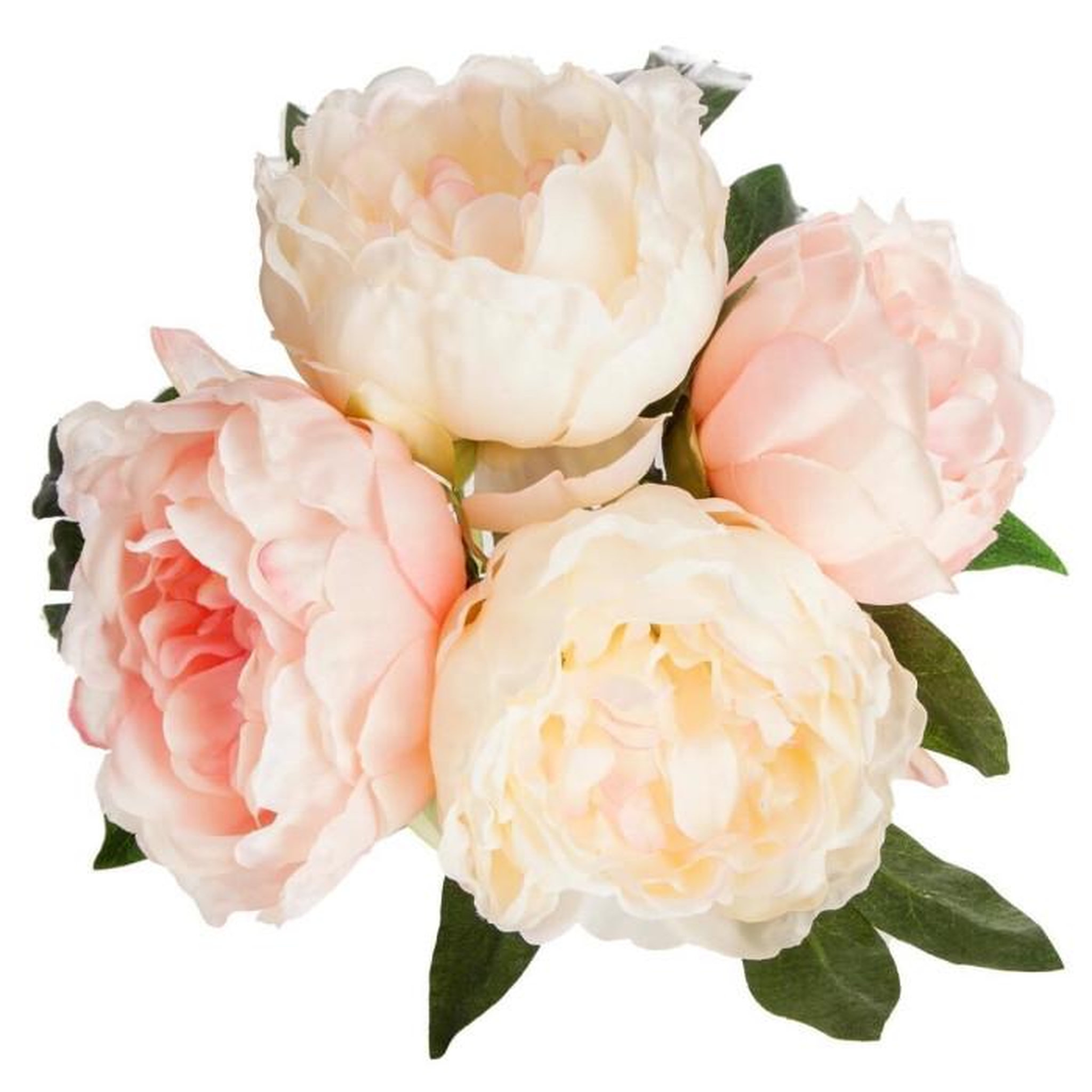 Voir la diapositive 2 : ATMOSPHERA Bouquet de Fleurs  4 Pivoines  30cm Rose