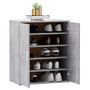 Voir la diapositive 4 : VIDAXL Armoire a chaussures Gris beton 60x35x70 cm Bois d'ingenierie