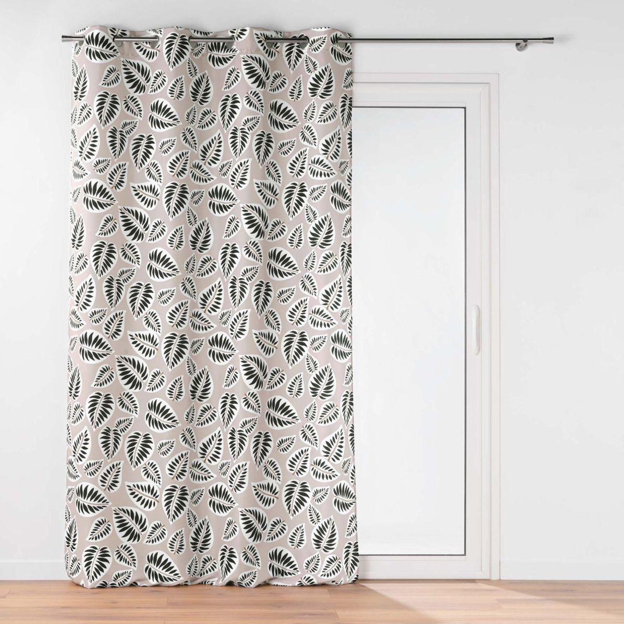 Douceur d'Intérieur Rideau à œillets imprimé  alma  140x260cm noir