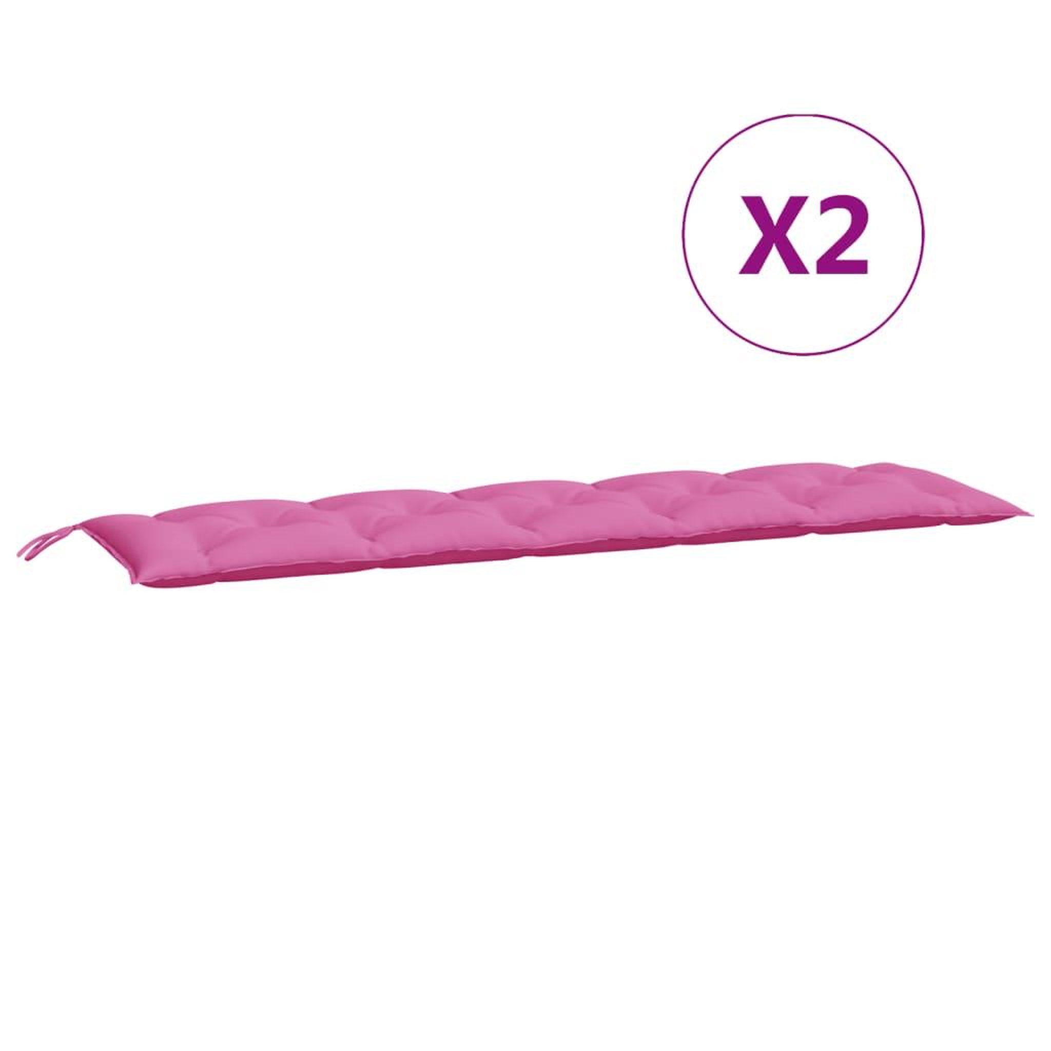 Voir la diapositive 2 : VIDAXL Coussins de banc de jardin lot de 2 rose tissu Oxford