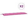 Voir la diapositive 2 : VIDAXL Coussins de banc de jardin lot de 2 rose tissu Oxford