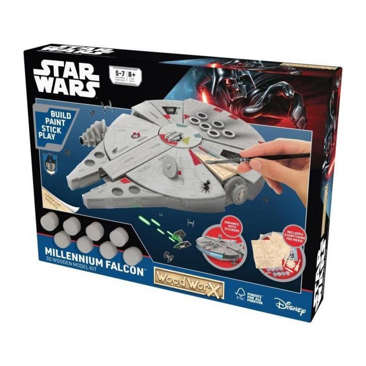 GOLIATH Maquette en bois a peindre Woodworx Star Wars - Faucon Millenium