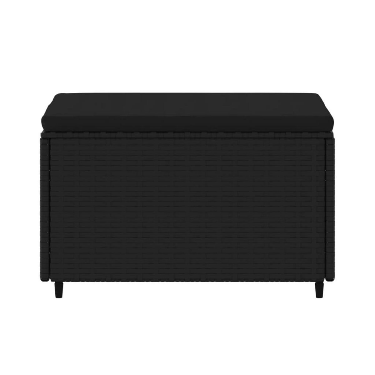 VIDAXL Repose-pieds de jardin et coussins lot de 2 noir resine tressee