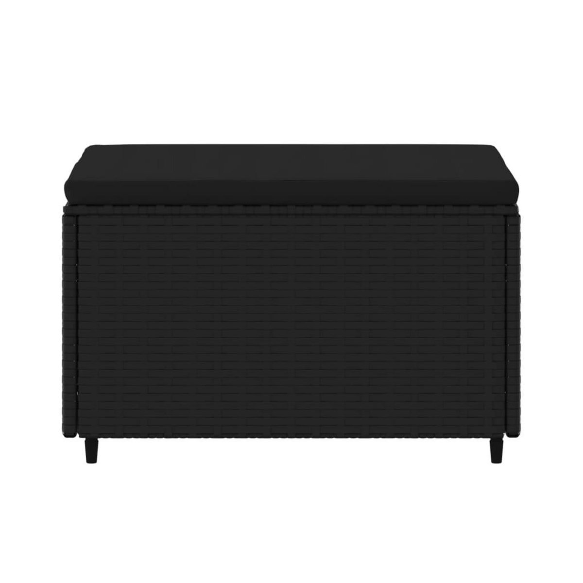 VIDAXL Repose-pieds de jardin et coussins lot de 2 noir resine tressee