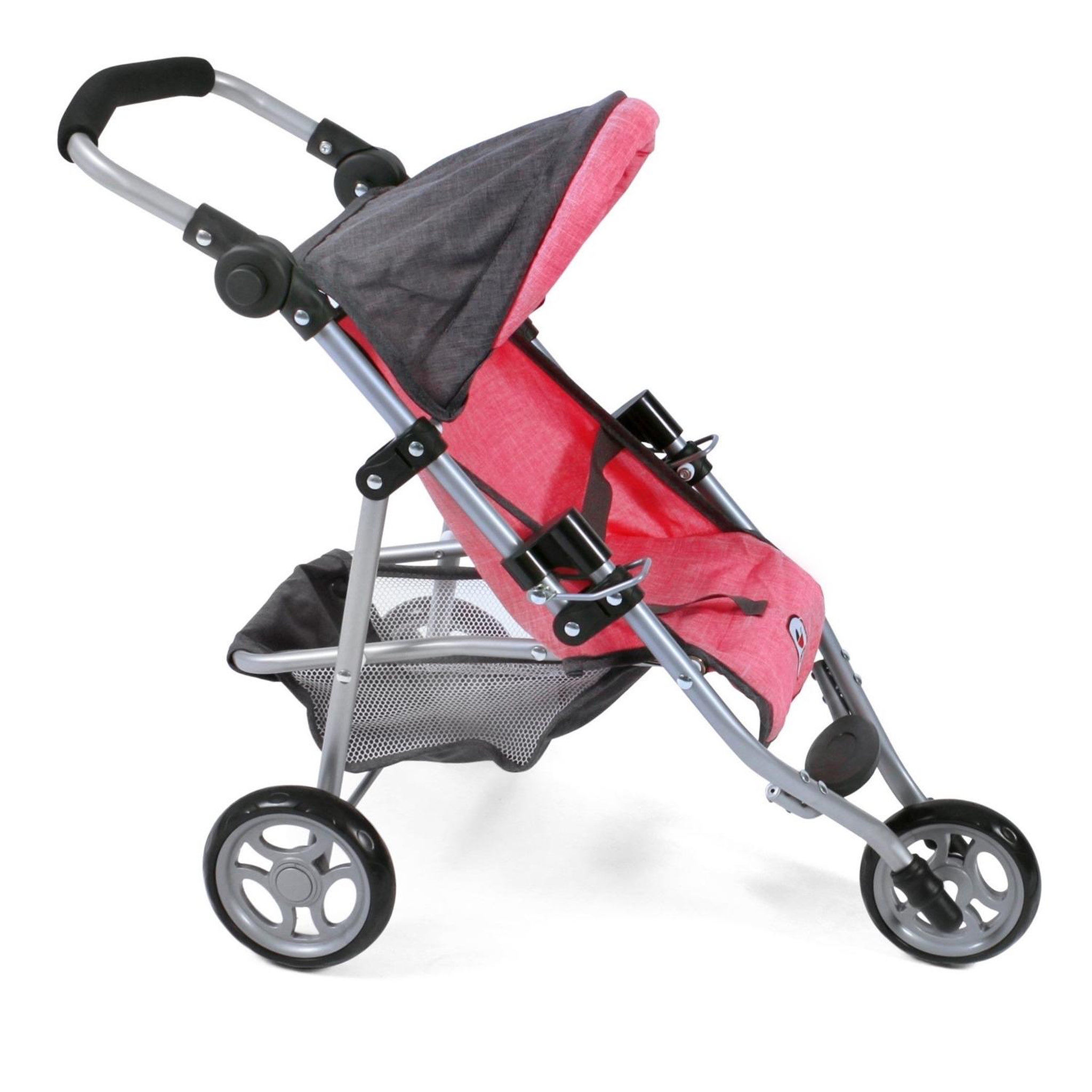 Voir la diapositive 2 : BAYER CHIC 2000 Petite poussette de jogging LOLA pour poupées, anthracite - rose