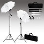 Voir la diapositive 2 : VIDAXL Kit de studio photo avec toile de fond lampes et parapluies