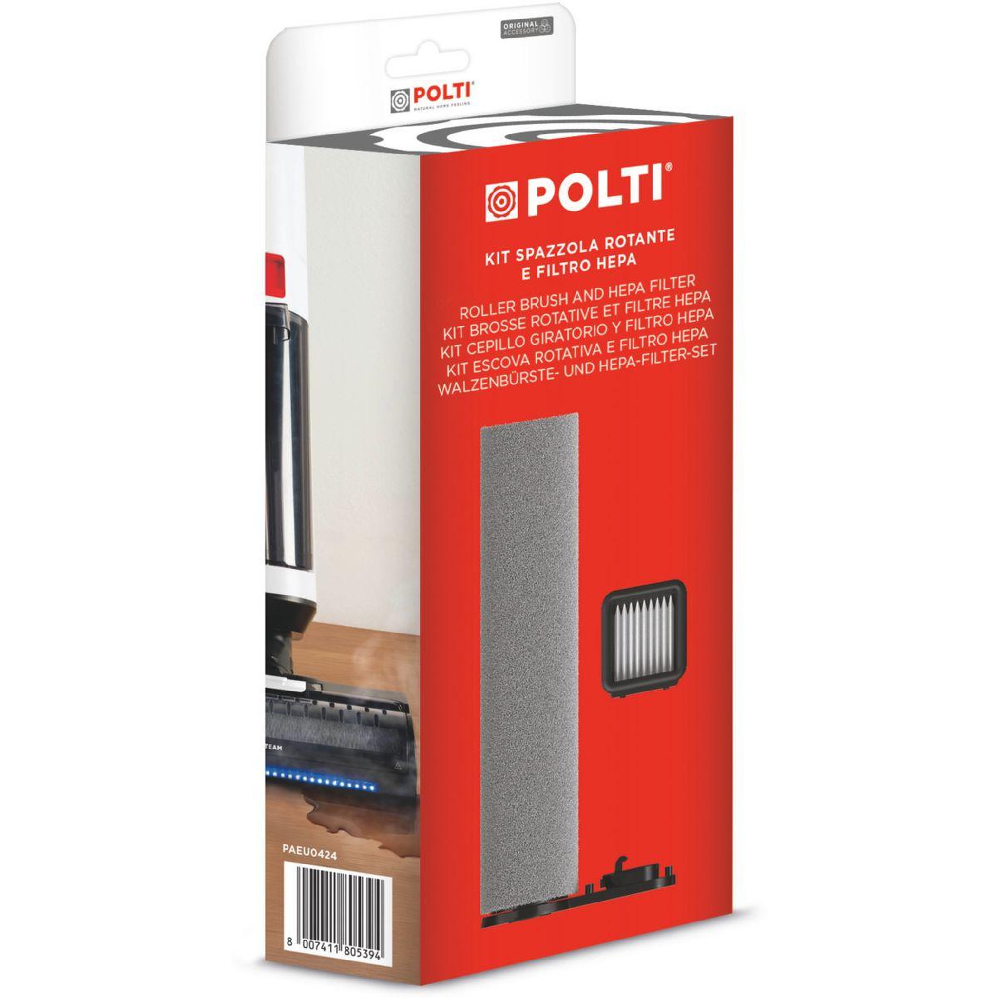 POLTI Kit accessoires Brosse rotative filtre HEPA balai nettoyeur RollySteam
