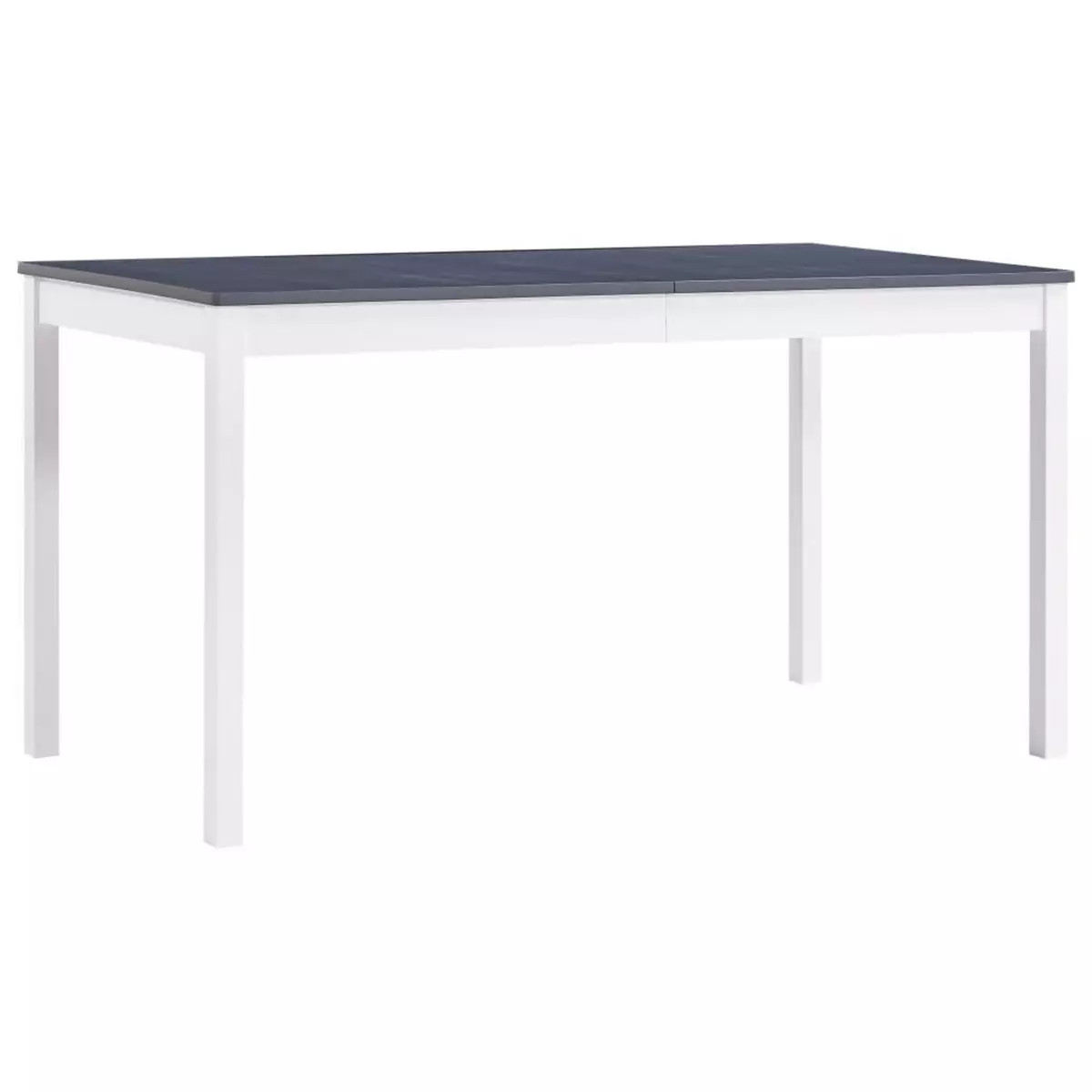 VIDAXL Table de salle a manger Blanc et gris 140 x 70 x 73 cm Pin