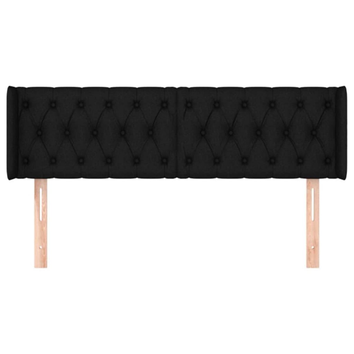 VIDAXL Tete de lit avec oreilles Noir 147x16x78/88 cm Tissu