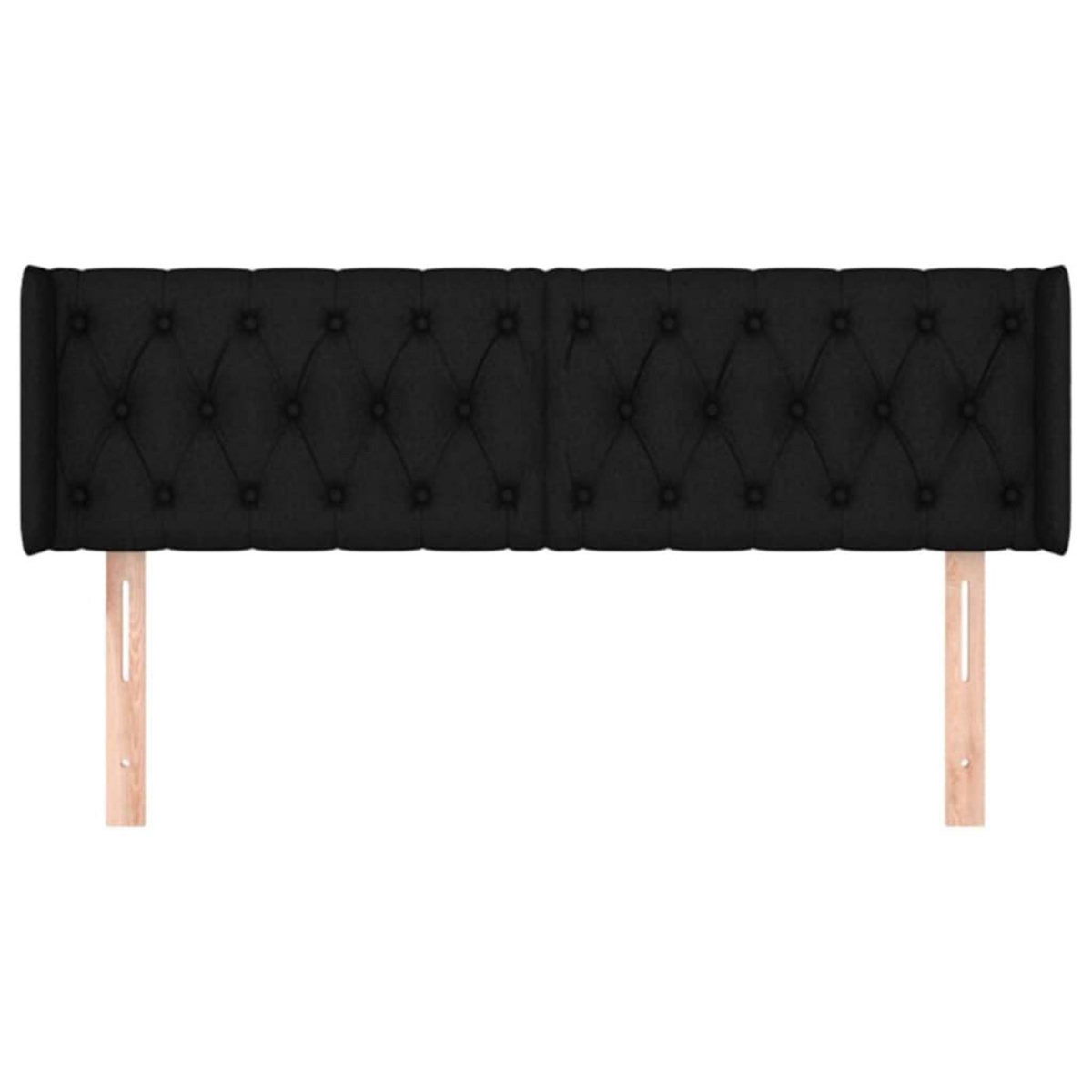 VIDAXL Tete de lit avec oreilles Noir 147x16x78/88 cm Tissu