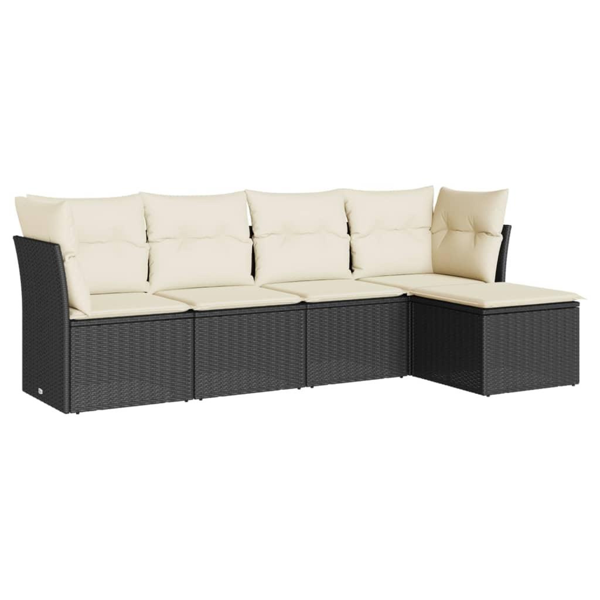 Voir la diapositive 2 : VIDAXL Salon de jardin 5 pcs avec coussins noir resine tressee