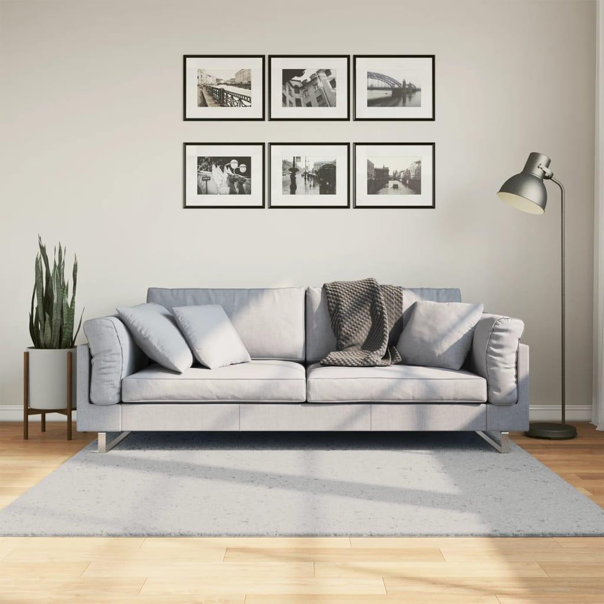 VIDAXL Tapis HUARTE a poils courts doux et lavable gris 160x160 cm