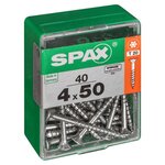 CENTRALE BRICO Lot de 40 vis acier tête autofraisée plate SPAX, Diam.4 mm x L.50 mm