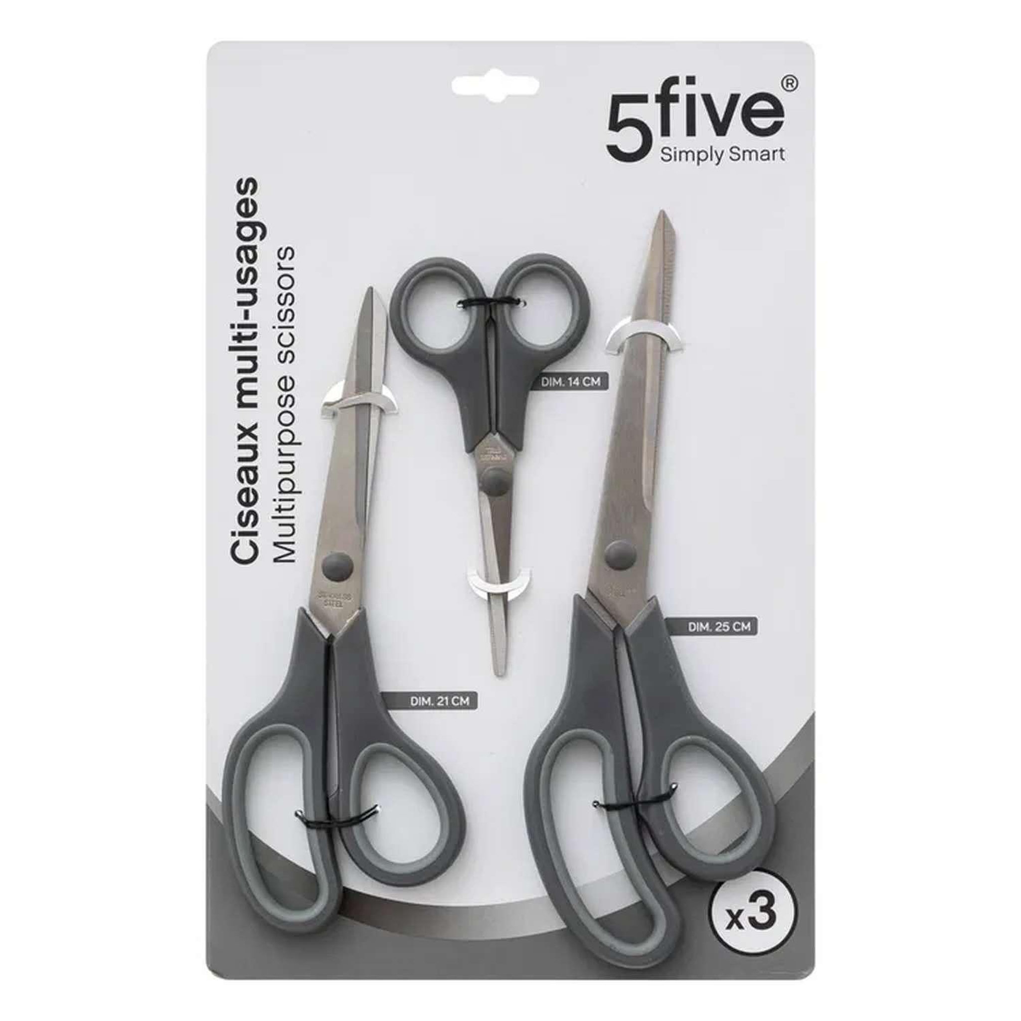 Voir la diapositive 3 : FIVE Set de 3 paires de ciseaux multi-usages