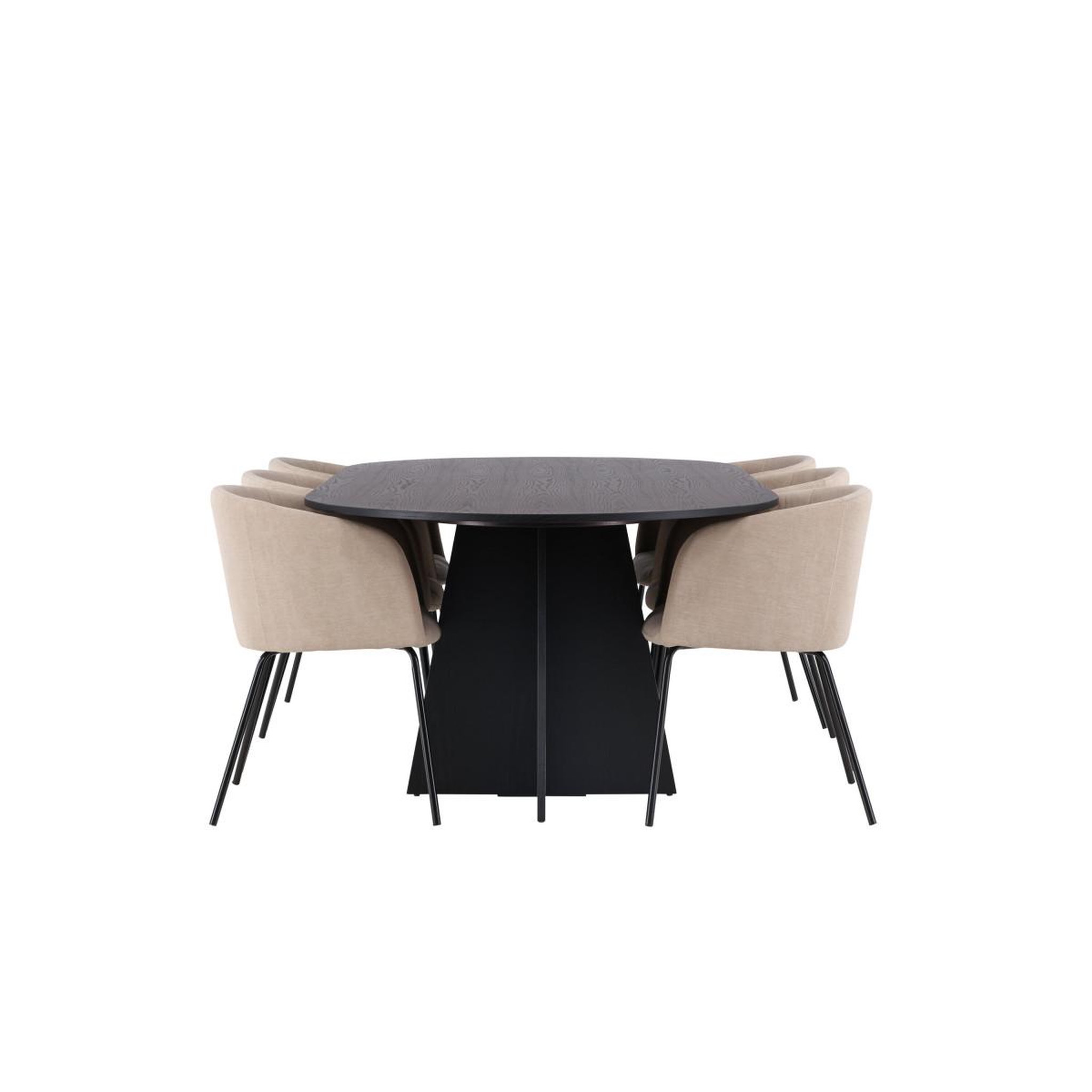 Voir la diapositive 5 : Paris Prix Ensemble table à manger & 6 chaises  bootcut & berit  230cm noir & beige