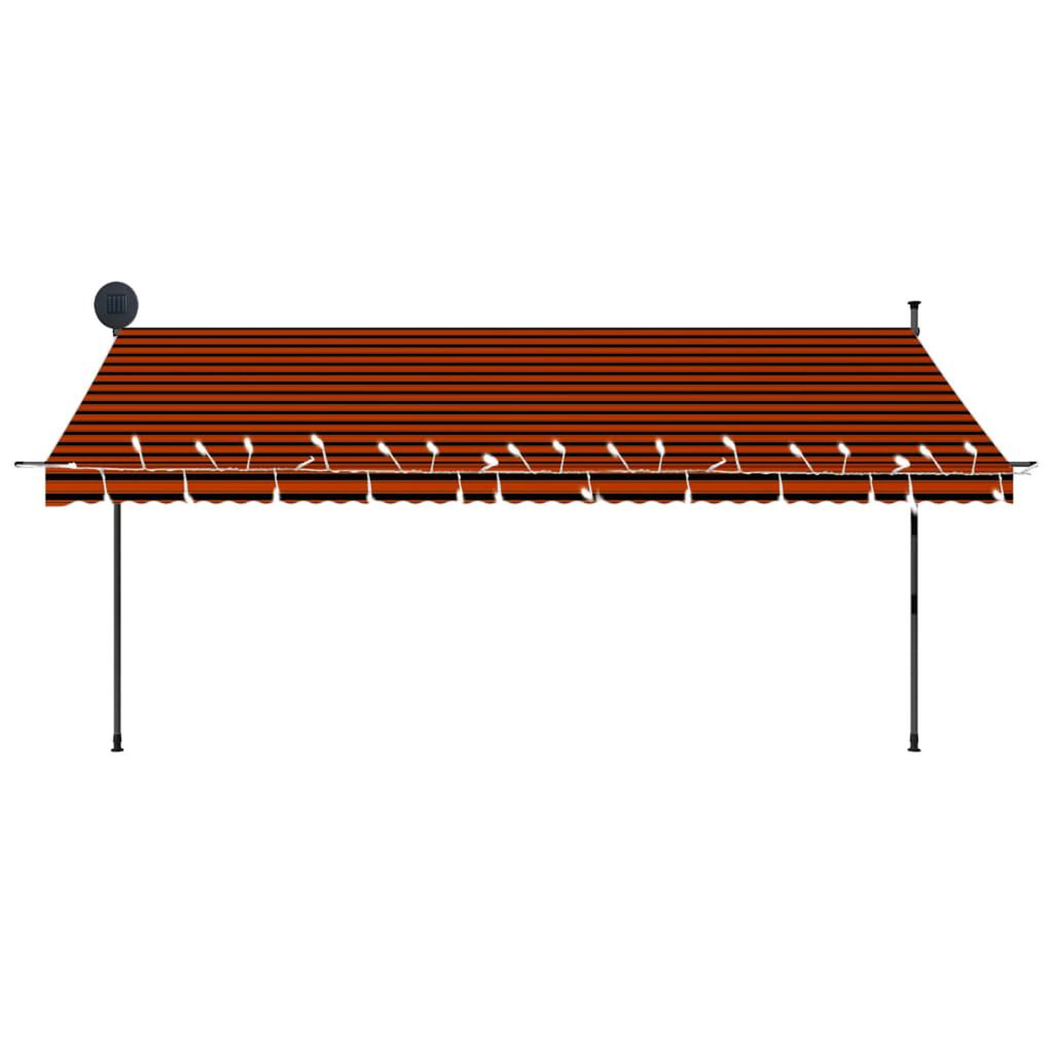 Voir la diapositive 5 : VIDAXL Auvent manuel retractable avec LED 400 cm Orange et marron