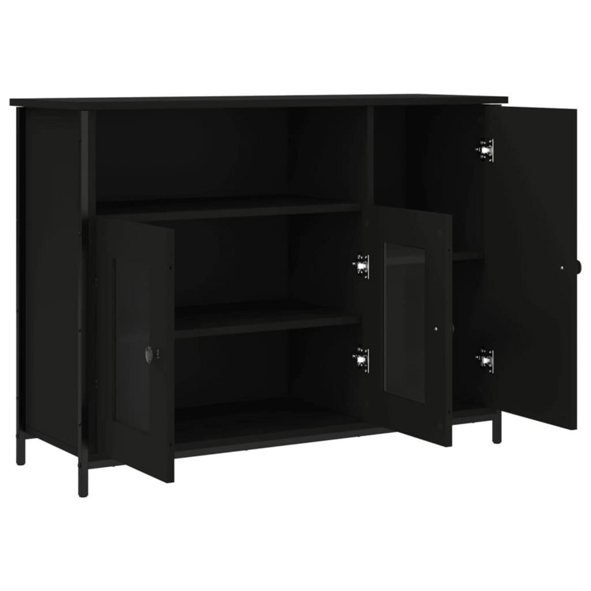 VIDAXL Buffet noir 100x35x75 cm bois d'ingenierie