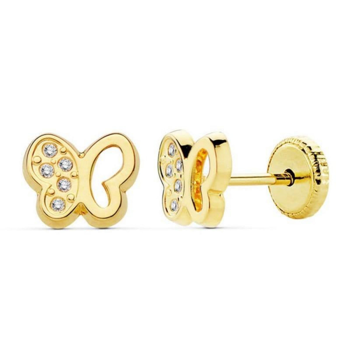 L'ATELIER D'AZUR Boucles d'Oreilles  Or 18 Carats 750/000  Jaune - Papillon