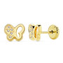 Voir la diapositive 1 : L'ATELIER D'AZUR Boucles d'Oreilles  Or 18 Carats 750/000  Jaune - Papillon