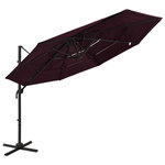 VIDAXL Parasol de jardin a 4 niveaux mat en aluminium rouge bordeaux