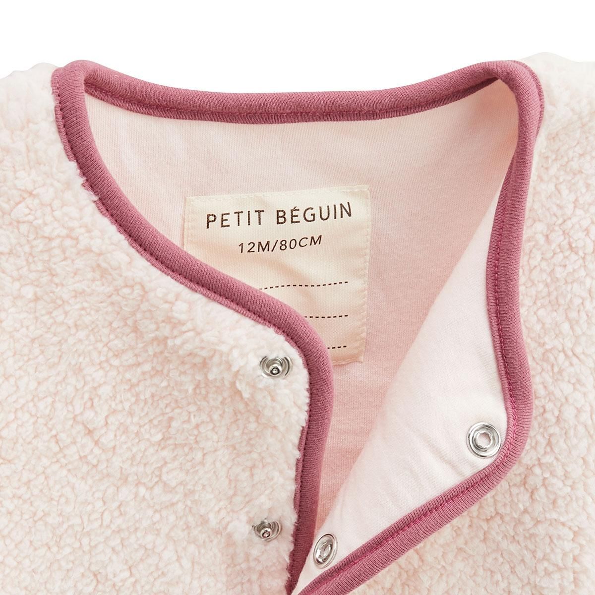 Petit Béguin Veste enfant en sherpa Matcha