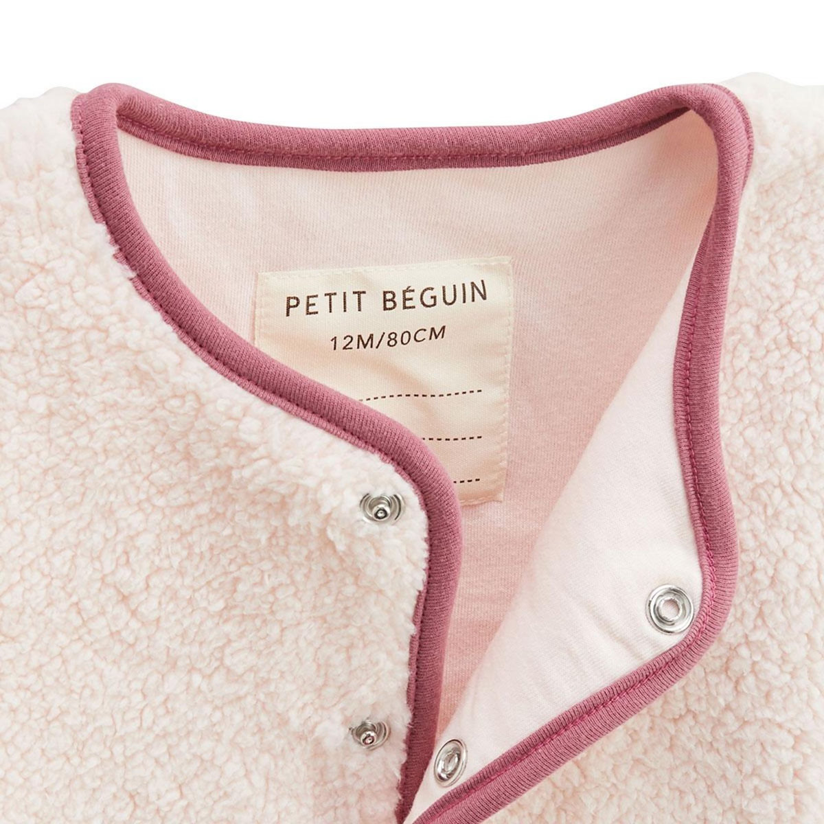 Petit Béguin Veste enfant en sherpa Matcha