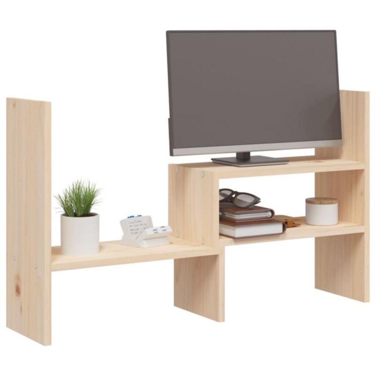 VIDAXL Support pour moniteur (39 72)x17x43 cm Bois de pin solide