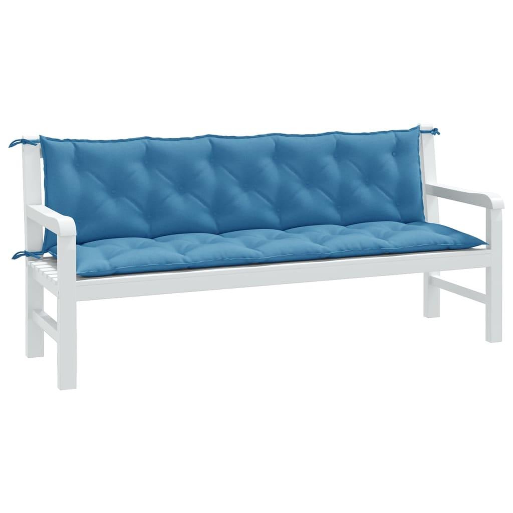 VIDAXL Coussins de banc de jardin lot de 2 bleu melange tissu