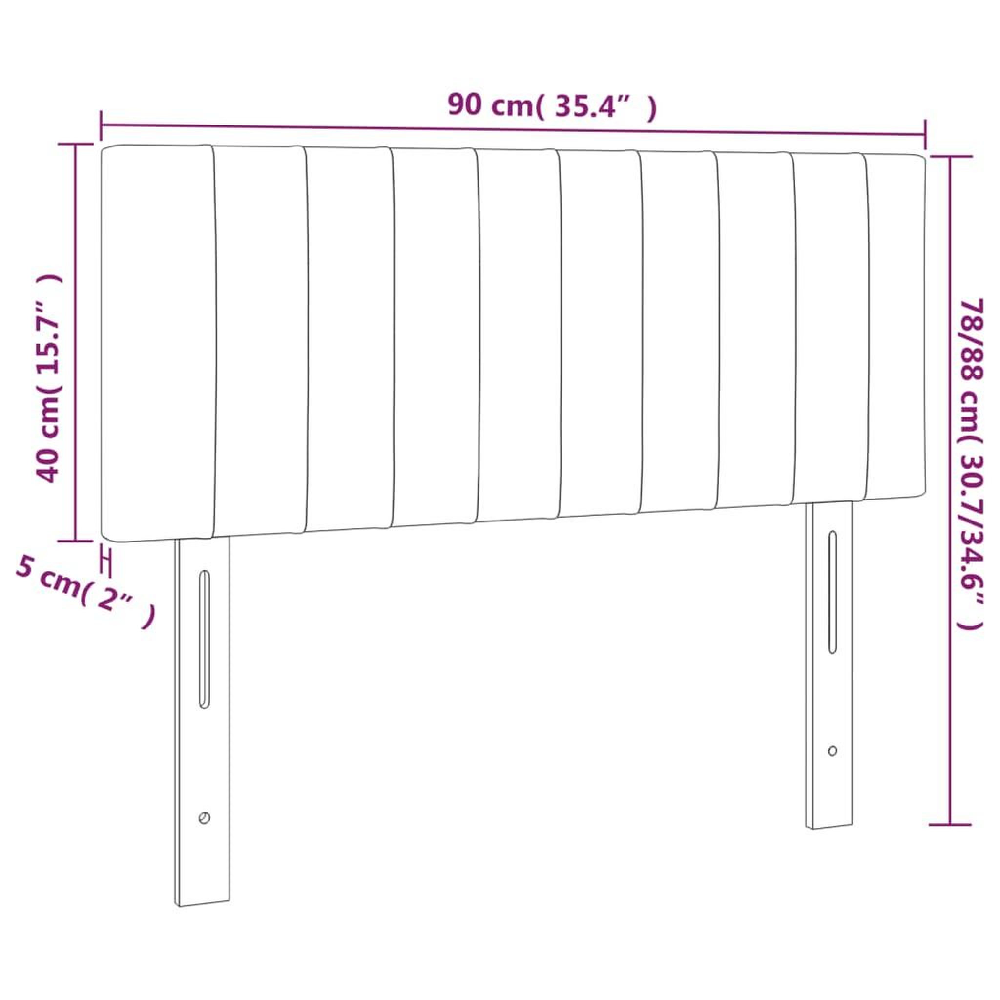 Voir la diapositive 6 : VIDAXL Tete de lit a LED Noir 90x5x78/88 cm Tissu