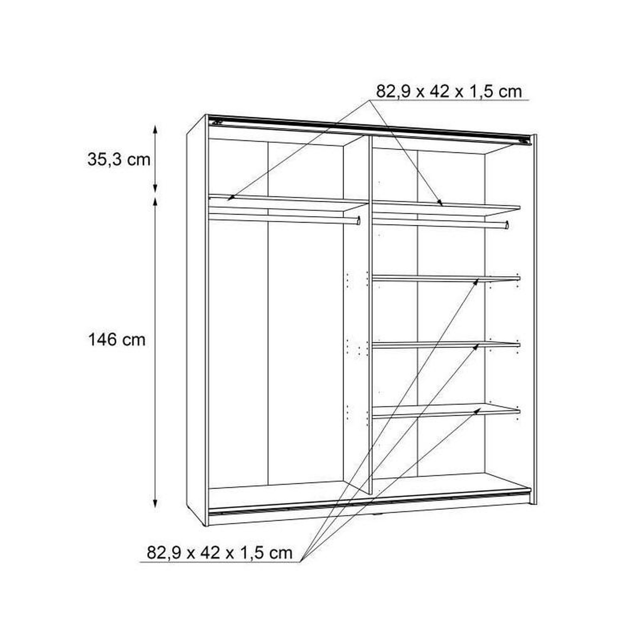Voir la diapositive 6 : FINLANDEK FINLANDEK Armoire de chambre ULOS style contemporain blanc - L 170,3 cm