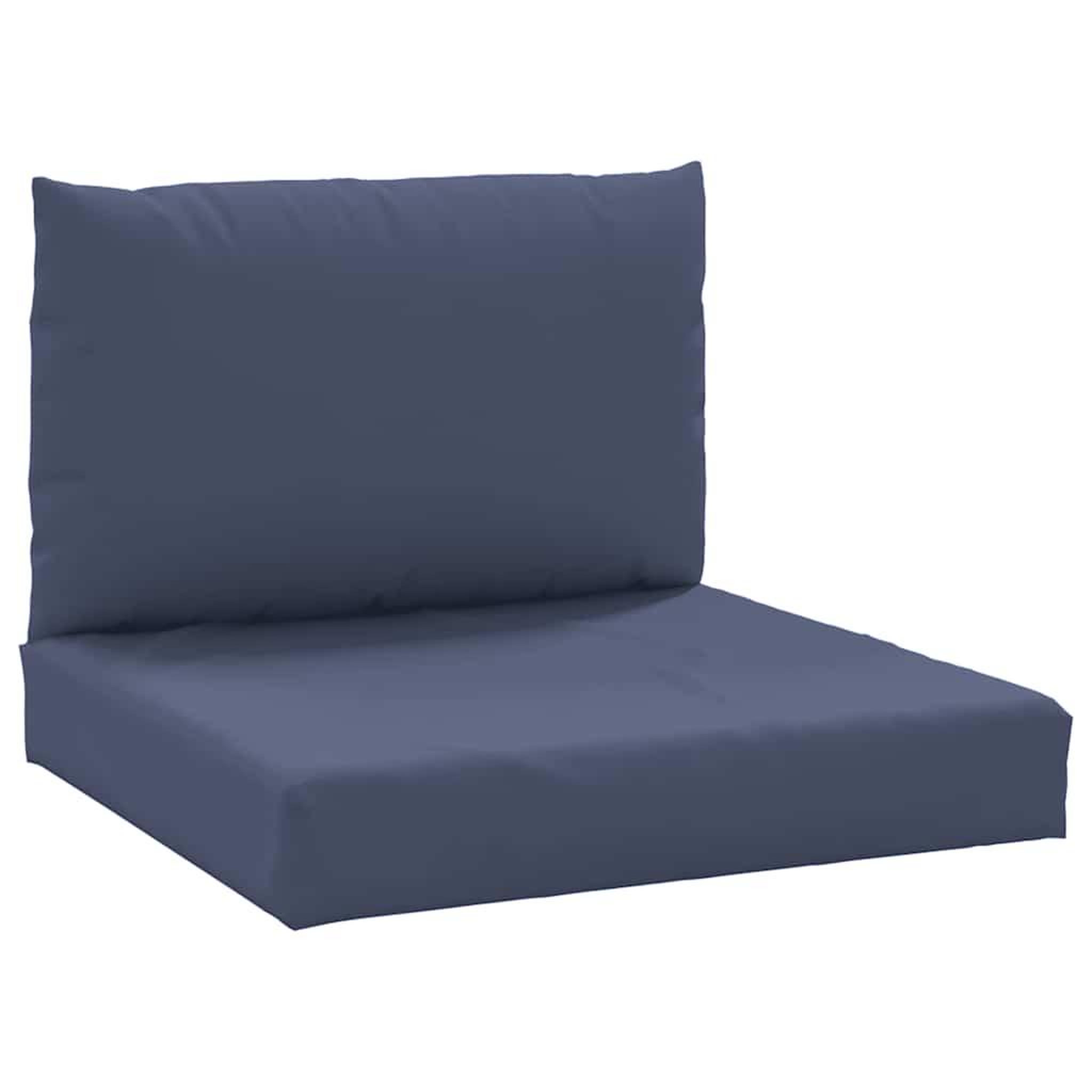 Voir la diapositive 2 : VIDAXL Coussins de palette lot de 2 bleu marine tissu