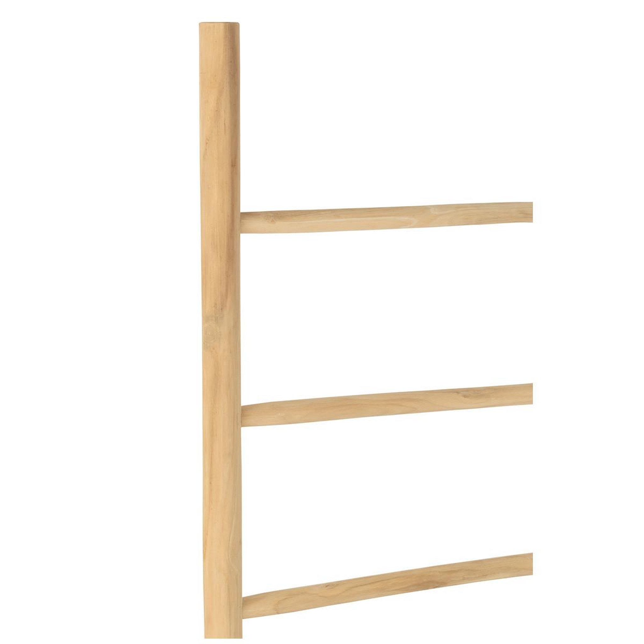 Voir la diapositive 2 : J-LINE Échelle déco en teck  5 marches  150cm naturel