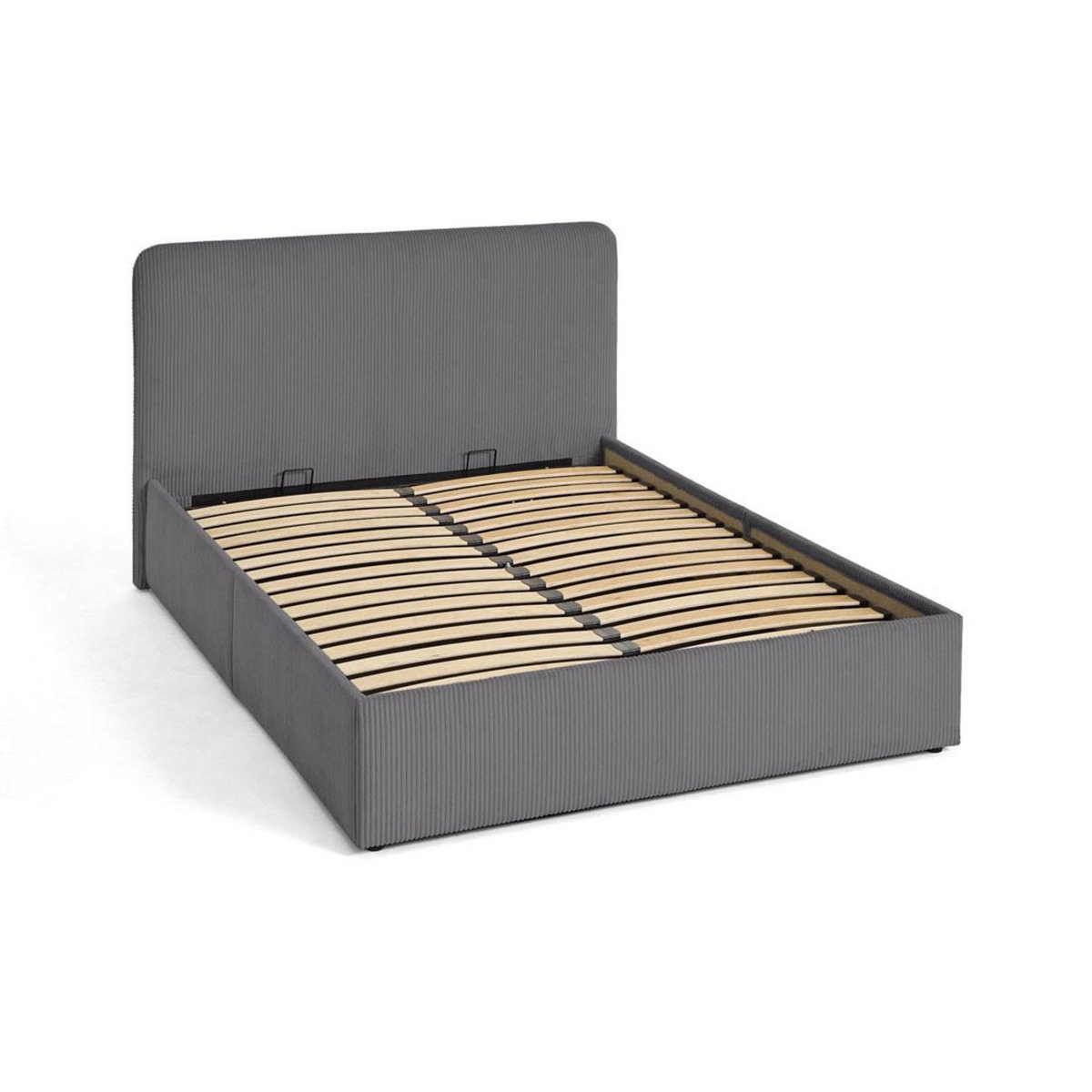 BEST MOBILIER Goyave - lit coffre - 160x200 - en velours côtelé - sommier inclus