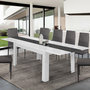 Voir la diapositive 2 : ID MARKET Table à manger extensible rectangle GEORGIA 6-10 personnes blanche et grise 140-220 x 90 cm