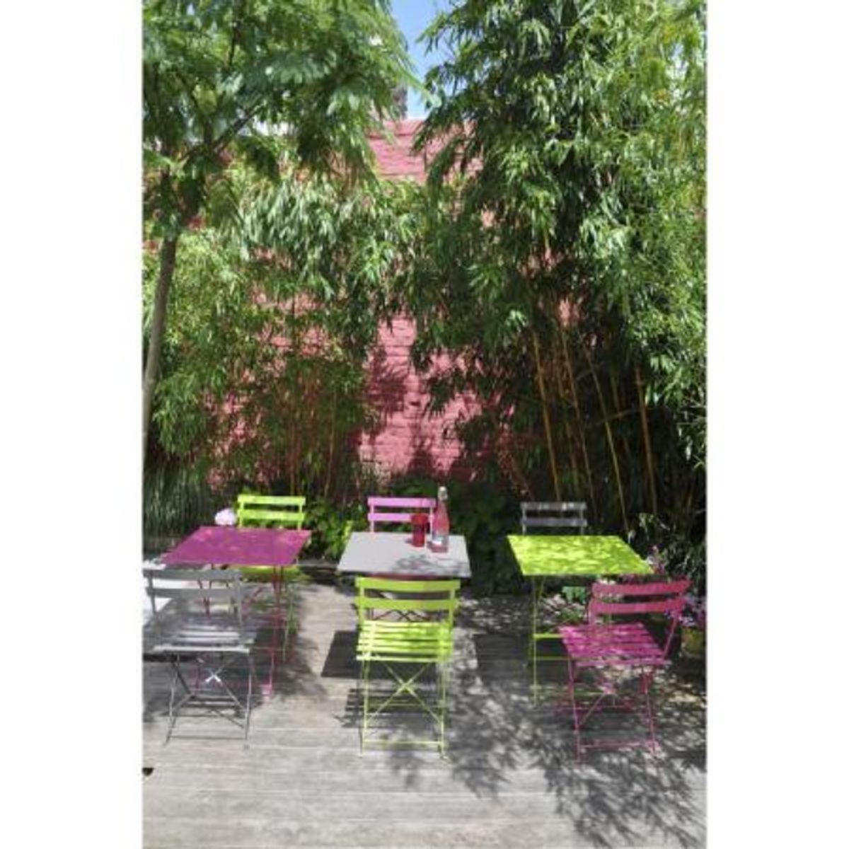 GARDENSTAR Table de jardin pliante 60x60cm acier vert POP