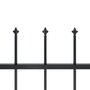 VIDAXL Cloture de jardin avec dessus en lance Acier 11,9 x 1,2 m Noir