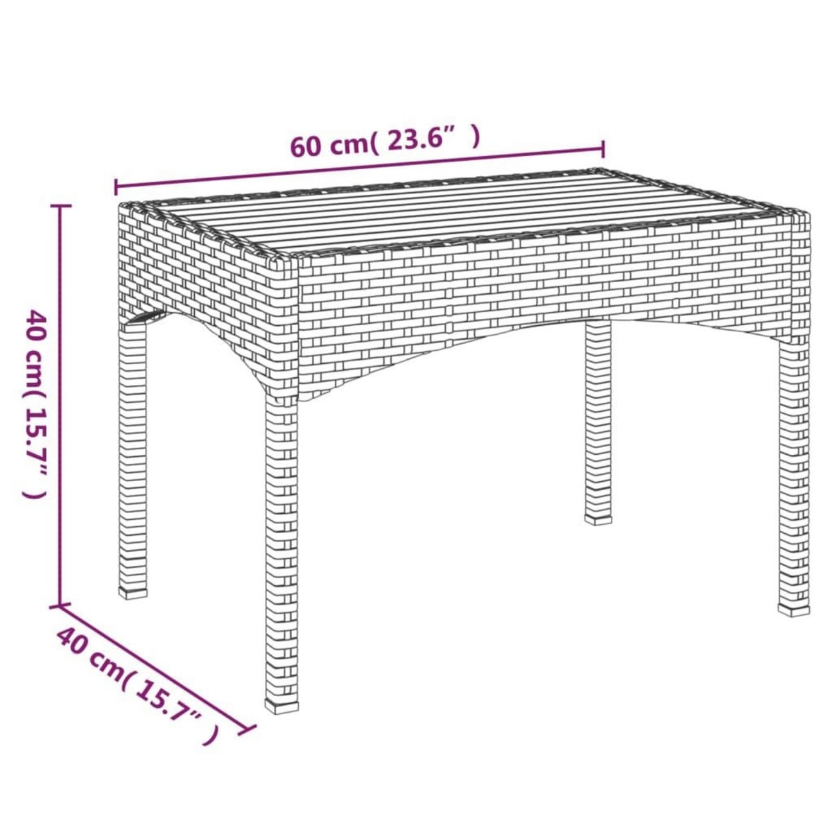 VIDAXL Chaises inclinables de jardin lot de 2 et table resine tressee